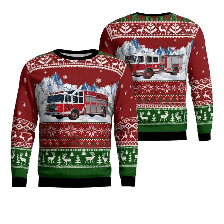 Massachusetts Worcester Fire Department Christmas Sweater 3D ? Usalast