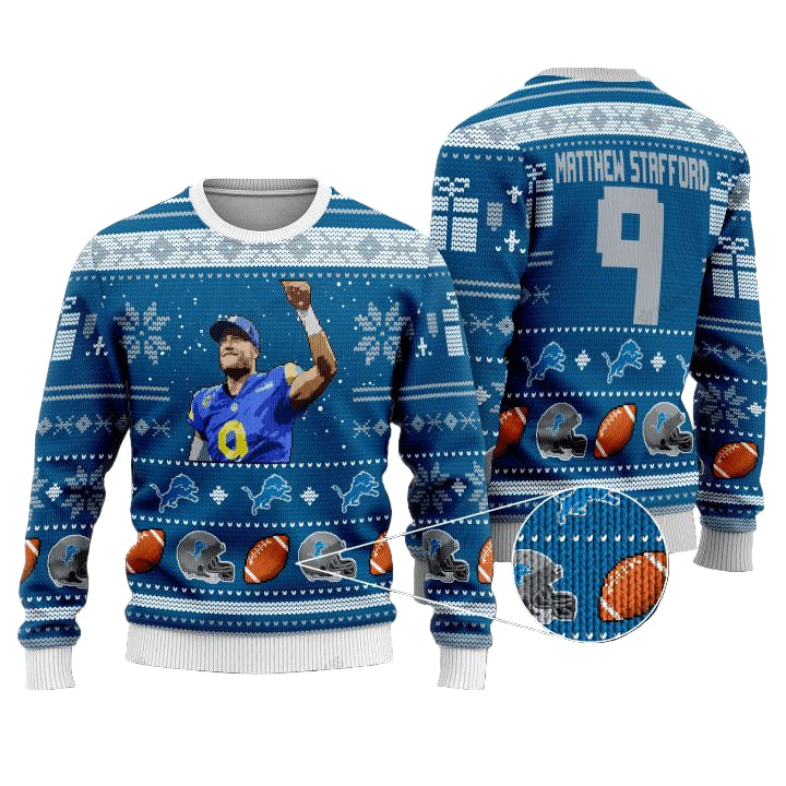 Matthew Stafford 9 Detroit Lions Nfl Christmas Sweater ? Usalast