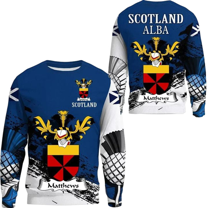 Matthews Scottish Family Crest Scotland Special Sweater A7 ? Usalast