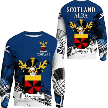 Matthews Scottish Family Crest Scotland Special Sweater A7 ? Usalast