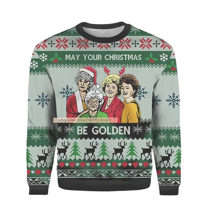 May Your Christmas Be Golden Ugly 3D Sweater ? Usalast