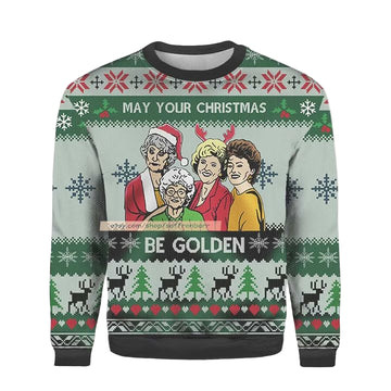 May Your Christmas Be Golden Ugly 3D Sweater ? Usalast