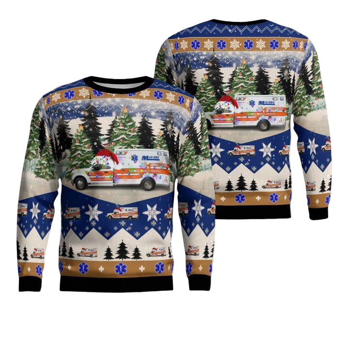 McCabe Ambulance Bayonne New Jersey Christmas AOP Sweater ? Usalast