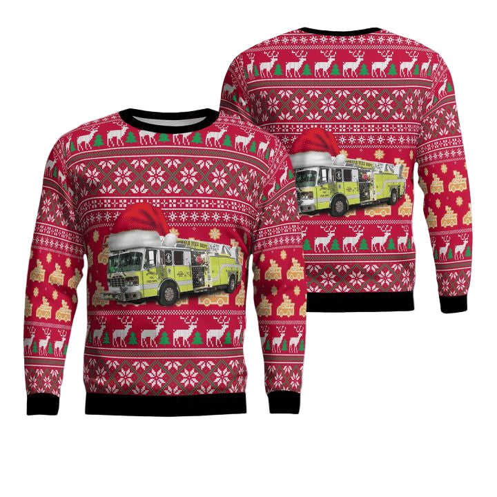 McDonald Pennsylvania McDonald Volunteer Fire Department Truck 12 Christmas Sweater 3D ? Usalast