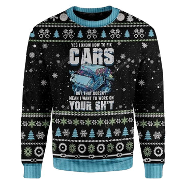 Mechanic I Know To Fix Cars Custom Apparel Unisex 3D Ugly Christmas Sweater ? Usalast