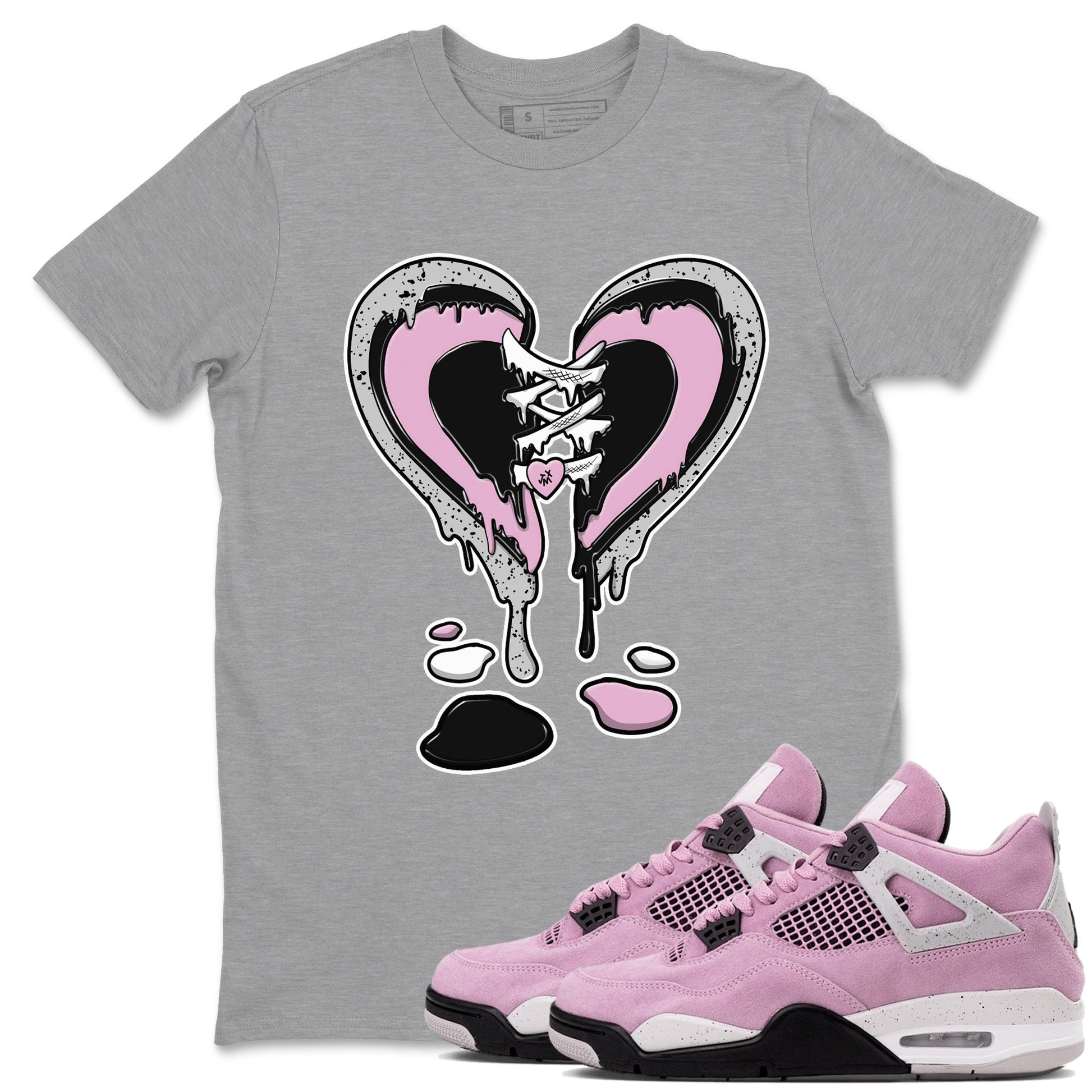 Melting Heart Sneaker Tees - Air Jordan 4 Orchid