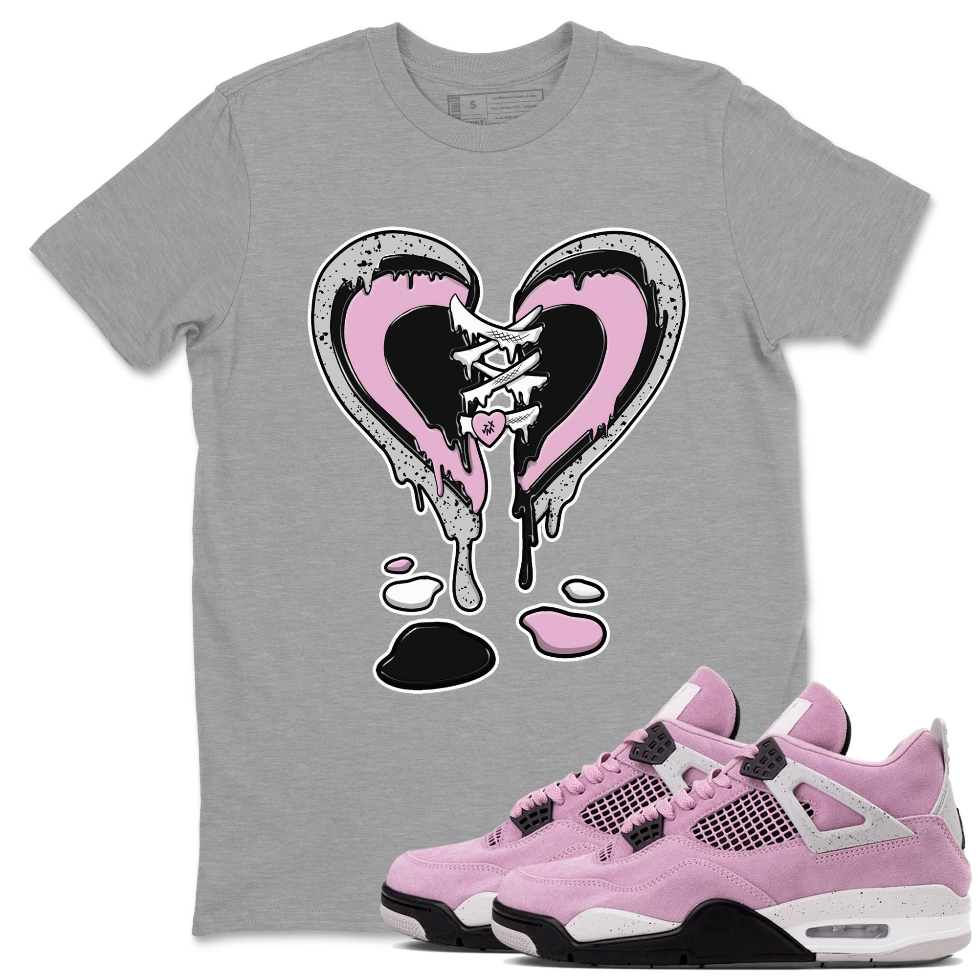 Melting Heart Sneaker Tees - Air Jordan 4 Orchid