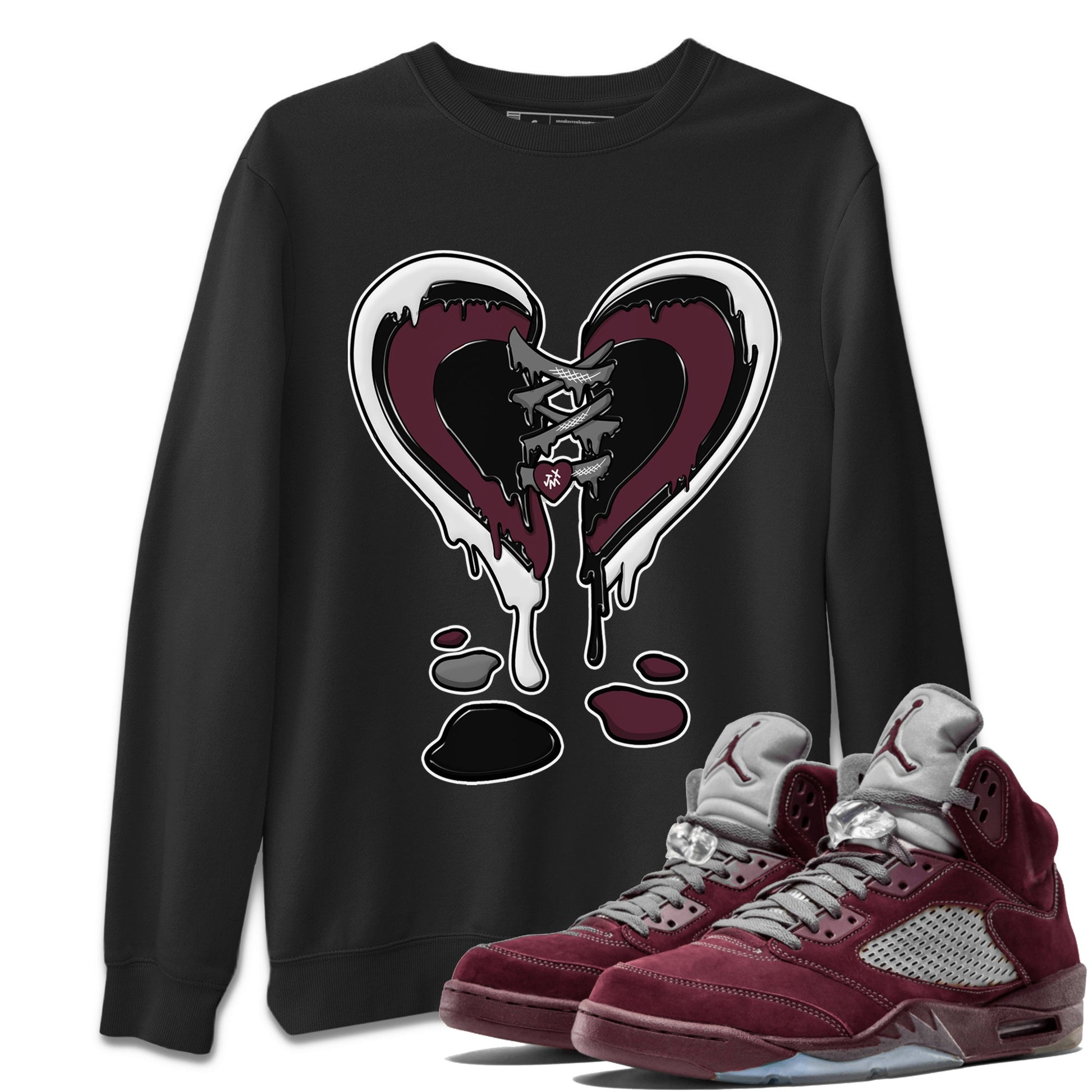 Melting Heart Unisex Tops - Air Jordan 5 Burgundy