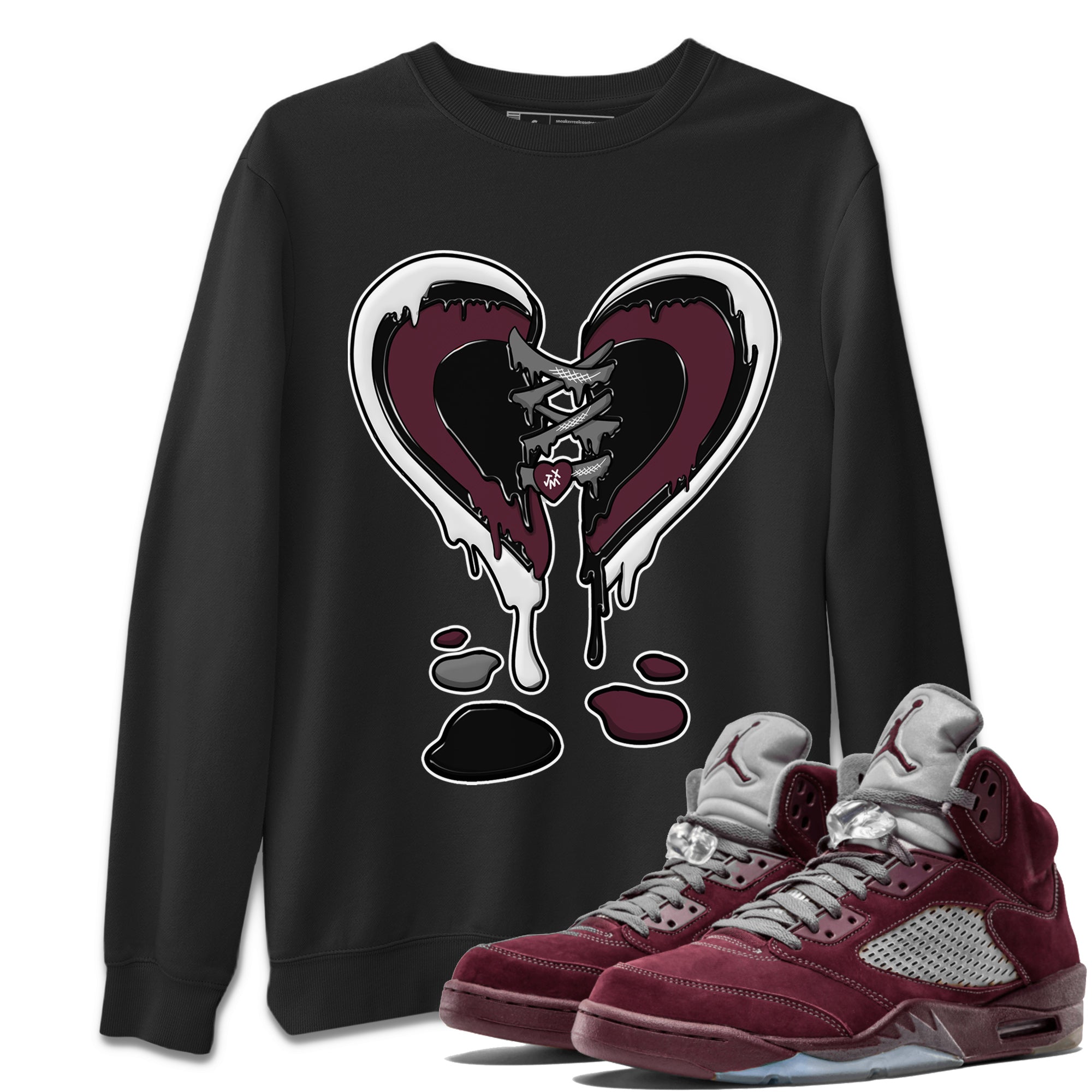 Melting Heart Unisex Tops - Air Jordan 5 Burgundy