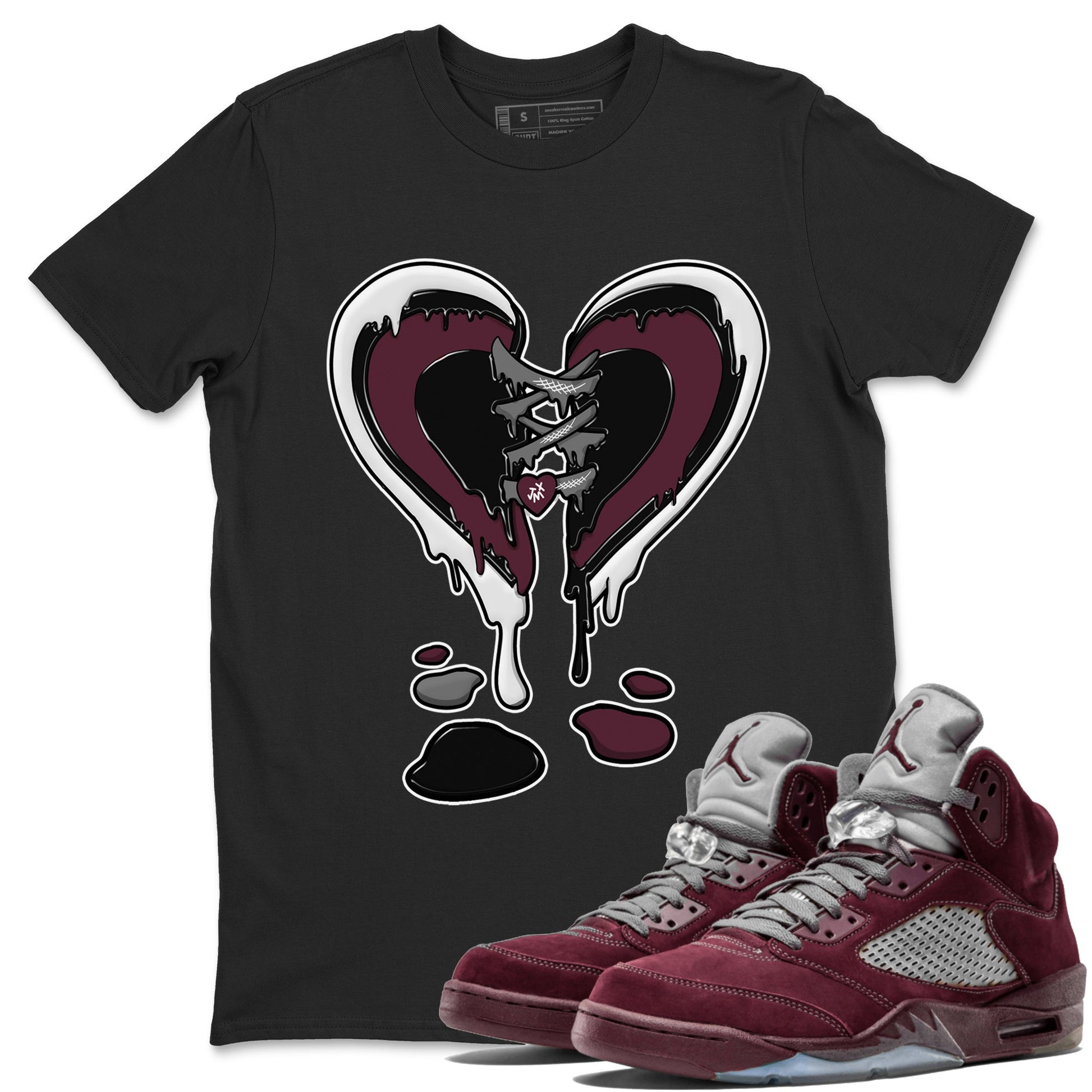 Melting Heart Unisex Tops - Air Jordan 5 Burgundy