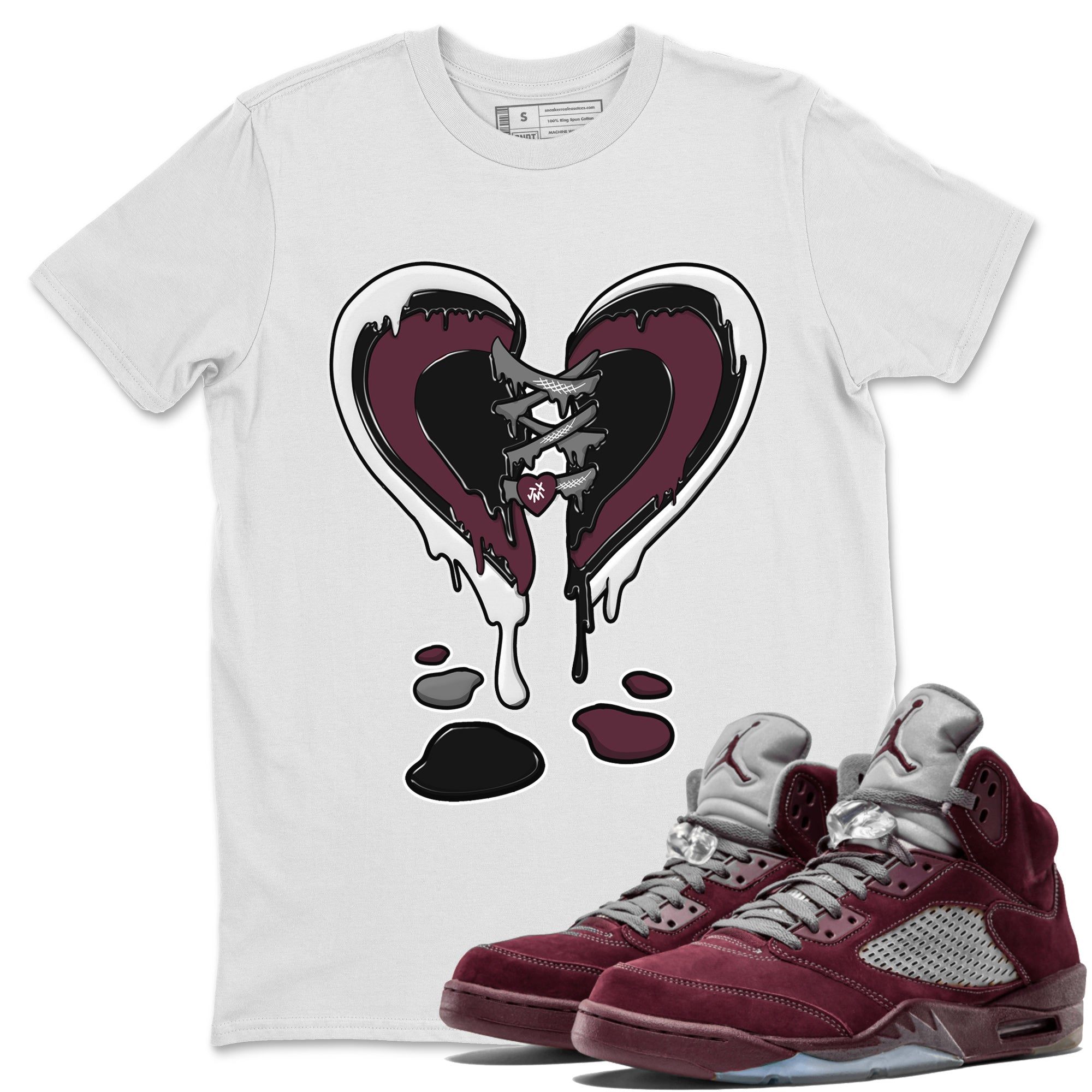 Melting Heart Unisex Tops - Air Jordan 5 Burgundy