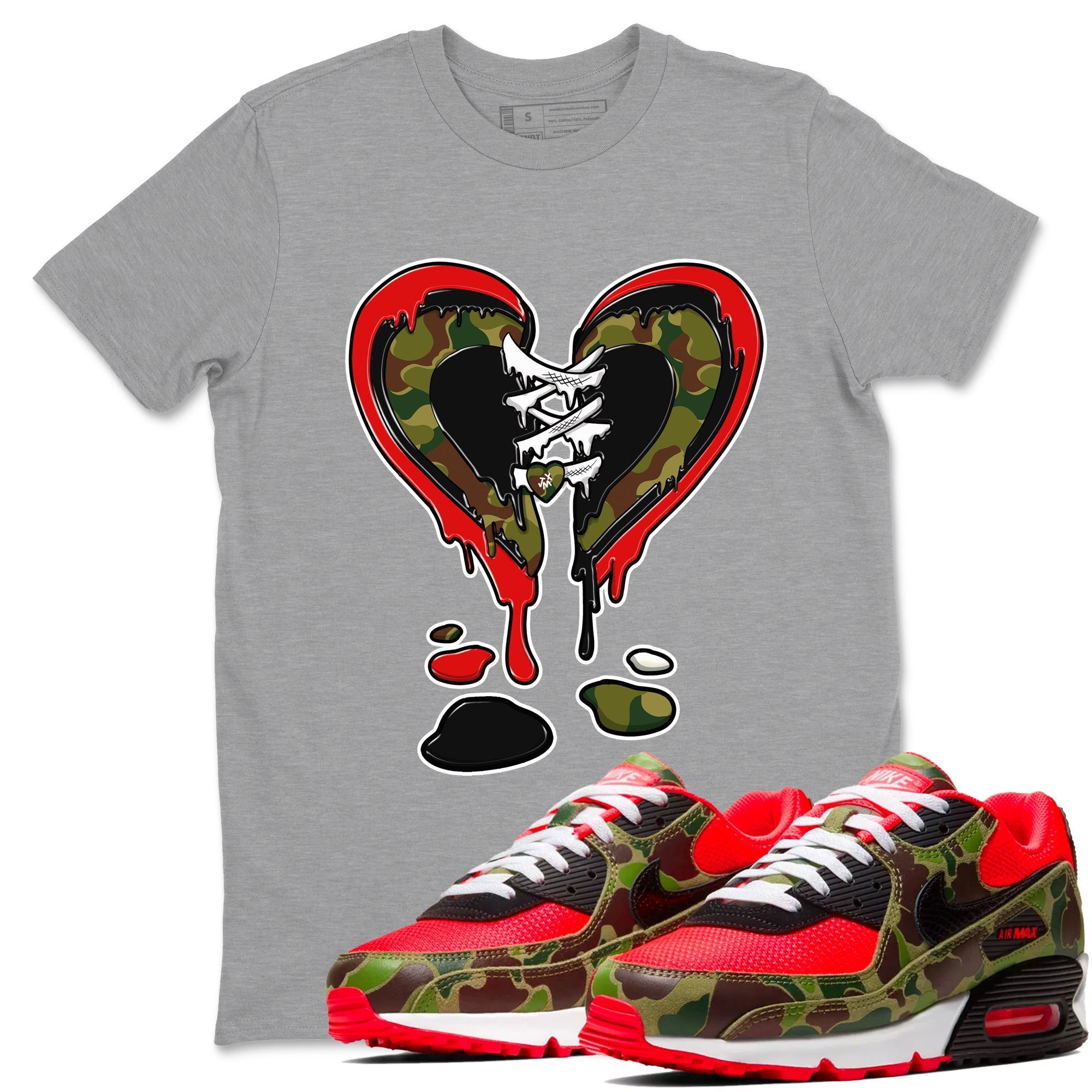 Melting Heart Sneaker Tees - Air Max 90 Reverse Duck Camo