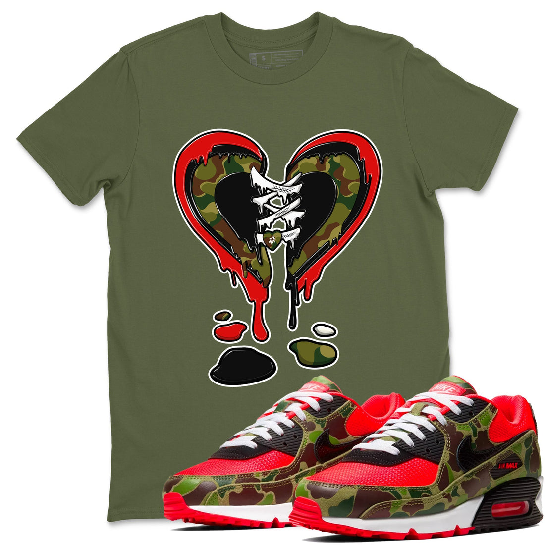 Melting Heart Sneaker Tees - Air Max 90 Reverse Duck Camo