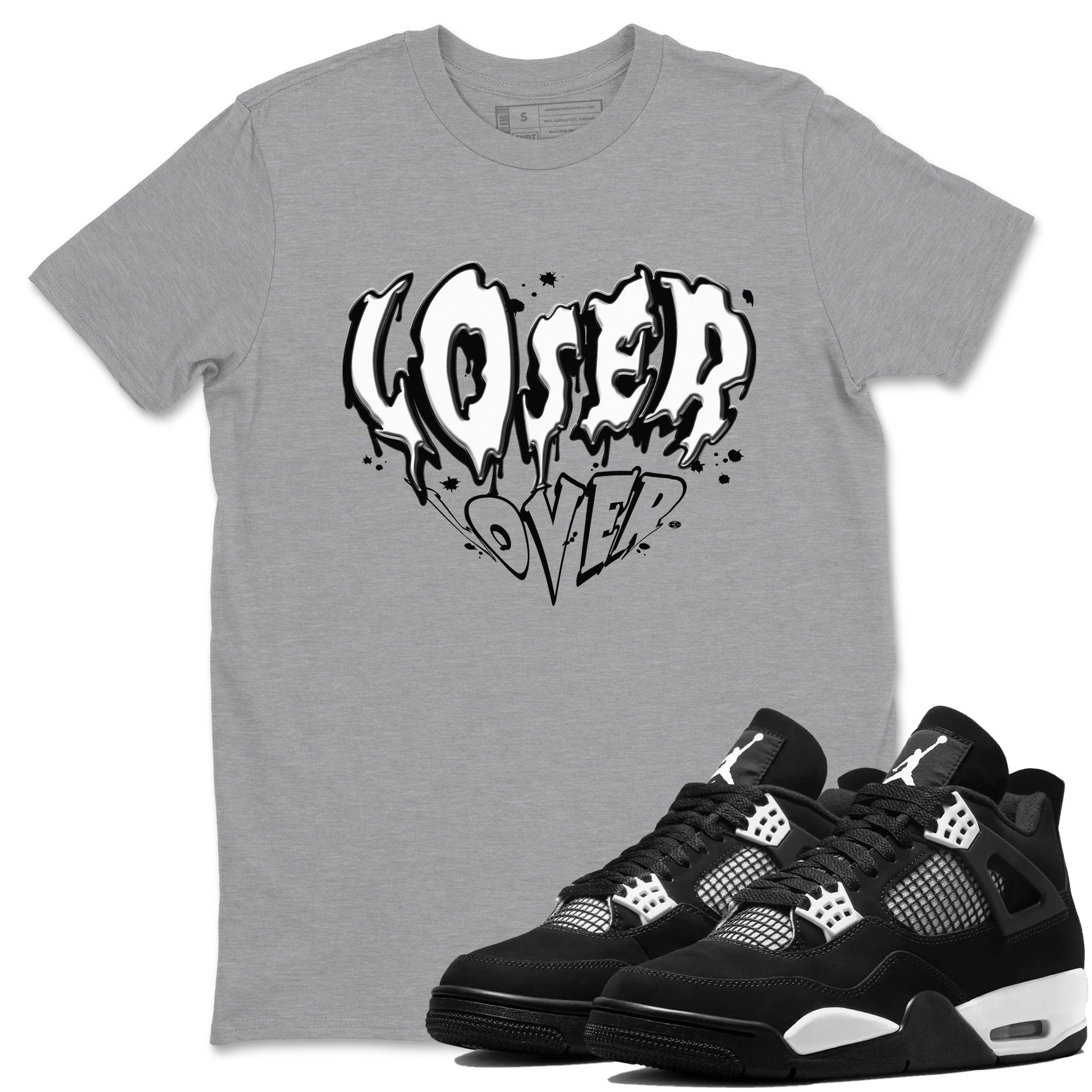 Melting Loser Lover Sneaker Tees - Air Jordan 4 White Thunder