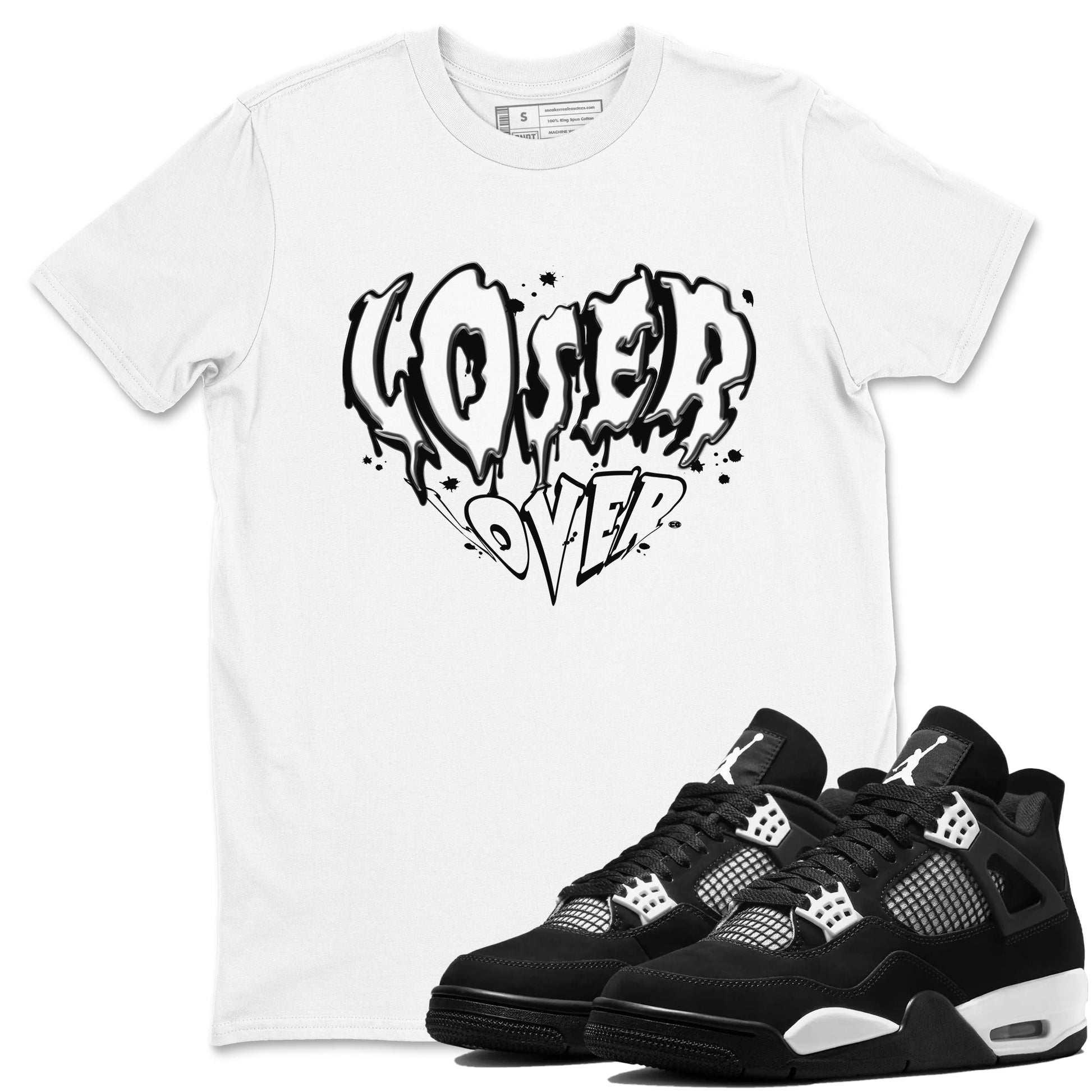 Melting Loser Lover Sneaker Tees - Air Jordan 4 White Thunder