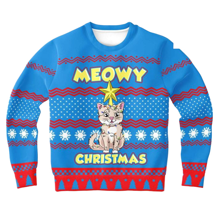 Meowy Meowy Catmas For Her Funny Cats Kitty 3d Ugly Christmas Sweater ? Usalast