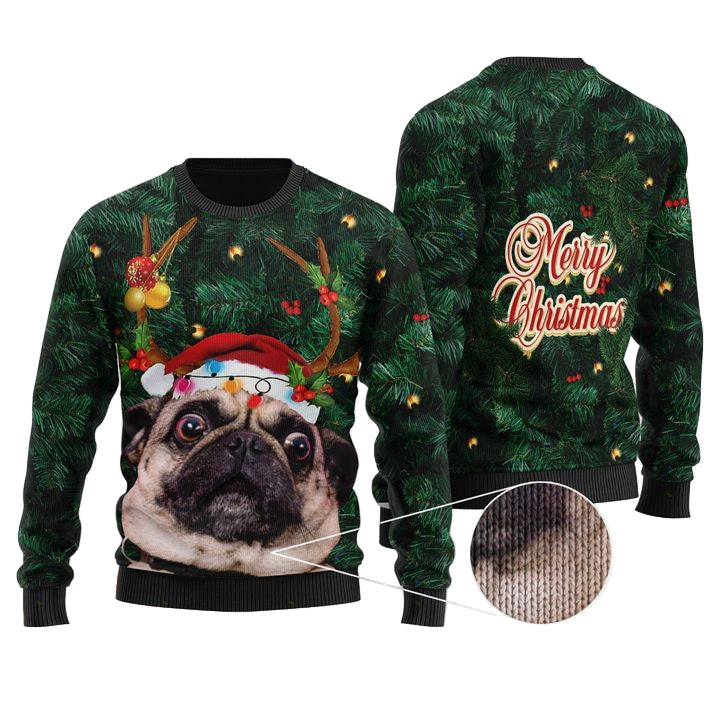 Merry Christmas Pug Ugly For Pug Lovers On 3D Sweater ? Usalast