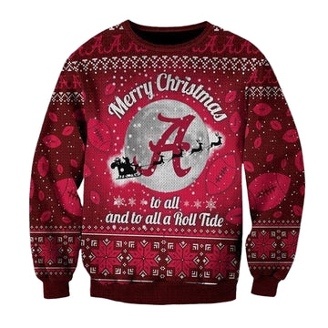 Merry Christmas To All And To All A Roll Tide Alabama Crimson Tide Ugly Christmas 3D Printed Sweater 3D 3D Graphic Printed Tshirt Hoodie Up To 5Xl 3D Hoodie Sweater Tshirt ? Usalast