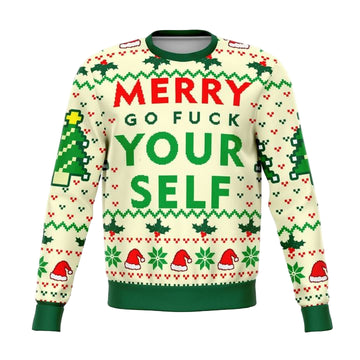 Merry Go F Yourself Funny Meme 2022 Design 3d Ugly Christmas Sweater ? Usalast