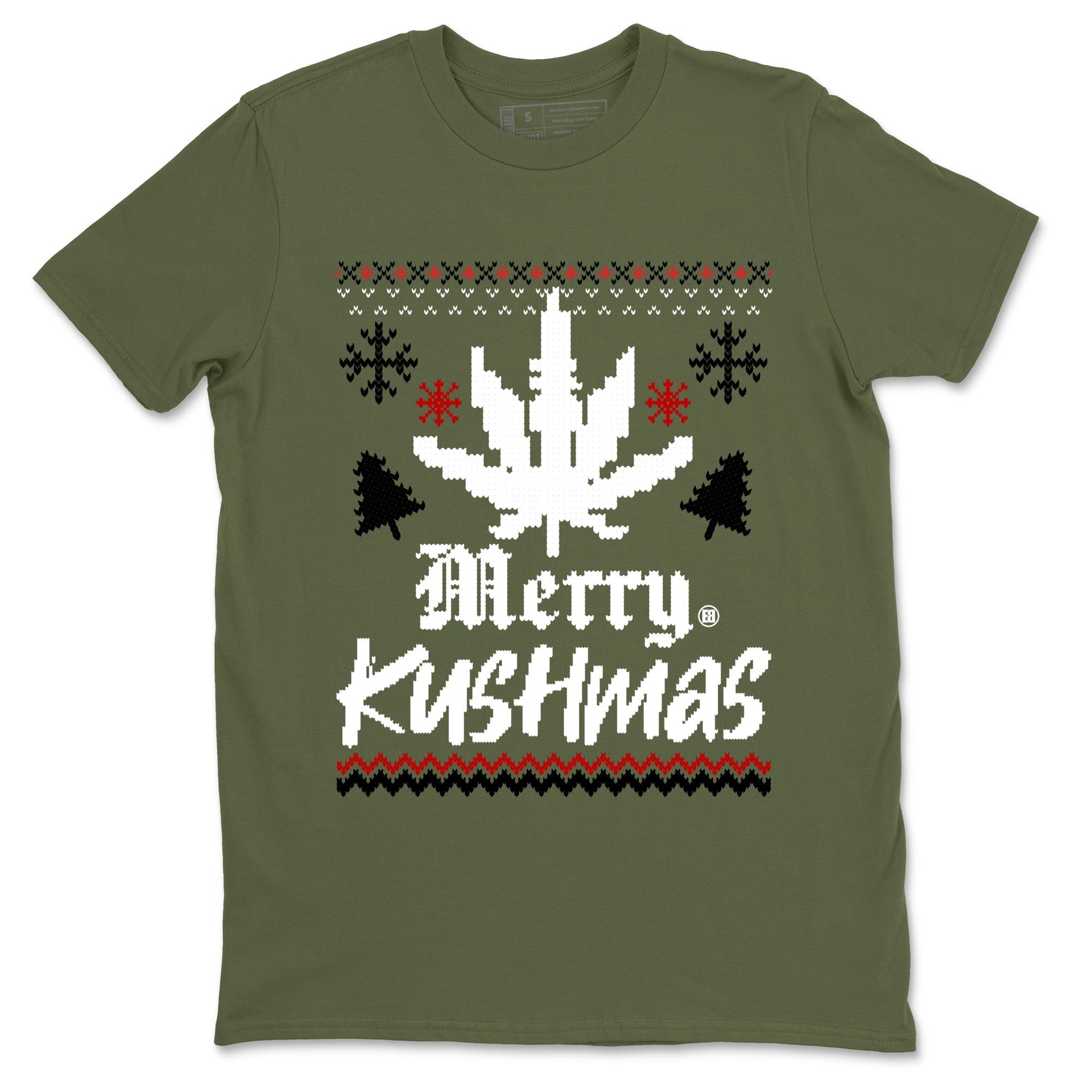 Merry Kushmas Sneaker Tees - Air Jordan 1 Travis Scott Medium Olive