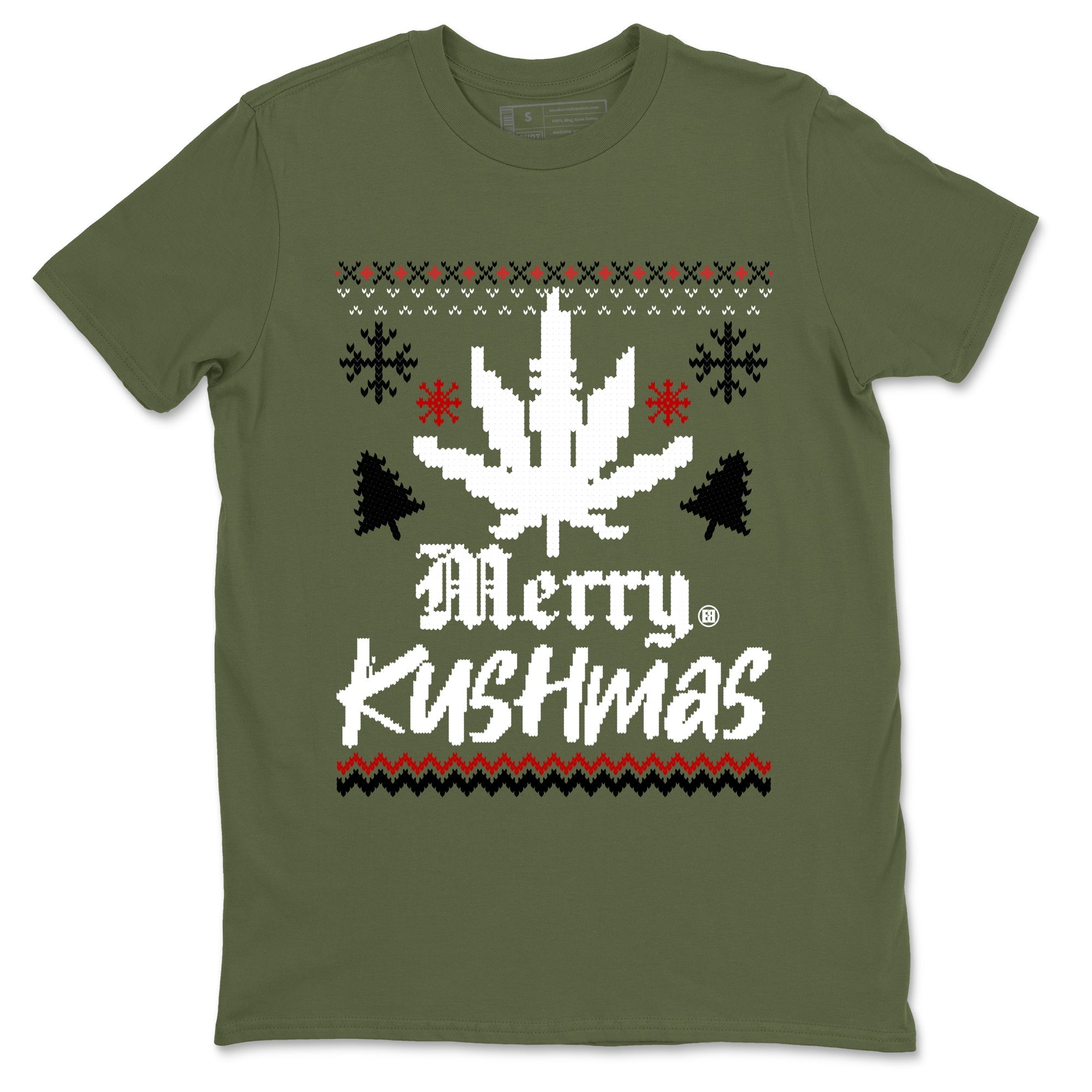 Merry Kushmas Sneaker Tees - Air Jordan 1 Travis Scott Medium Olive