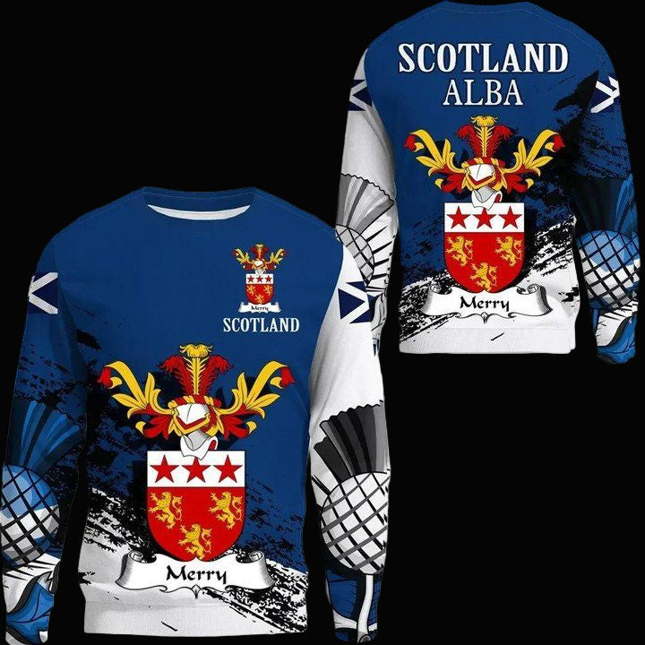 Merry Scottish Family Crest Scotland Special Sweater A7 ? Usalast
