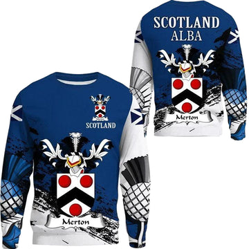 Merton Scottish Family Crest Scotland Special Sweater A7 ? Usalast