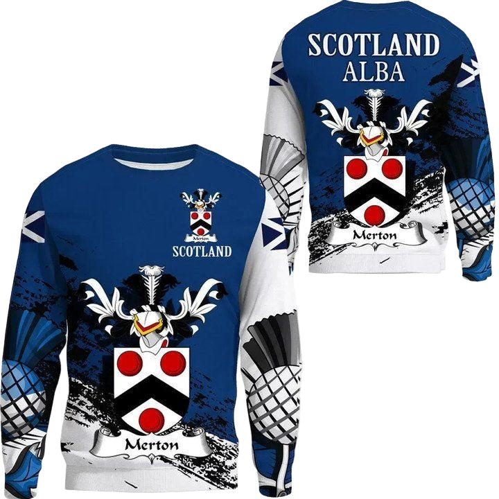 Merton Scottish Family Crest Scotland Special Sweater A7 ? Usalast