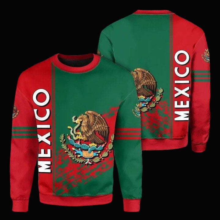 Mexico Coat Of Arms Sweater Quarter Style J7 ? Usalast
