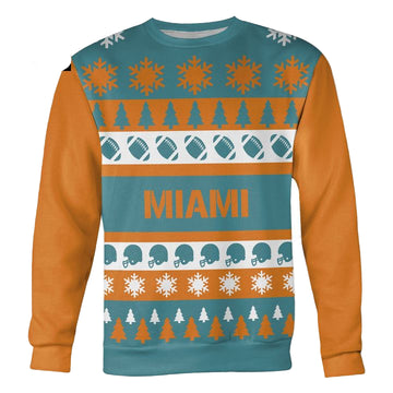 Miami Football Ugly Christmas Sweater ? Usalast