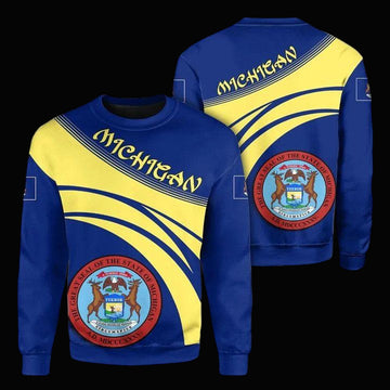 Michigan Coat Of Arms Sweater Cricket Style J5W ? Usalast