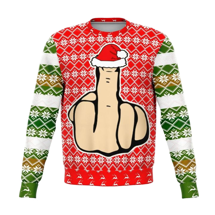 Middle Finger Offensive Meme 2022 Design 3d Ugly Christmas Sweater ? Usalast