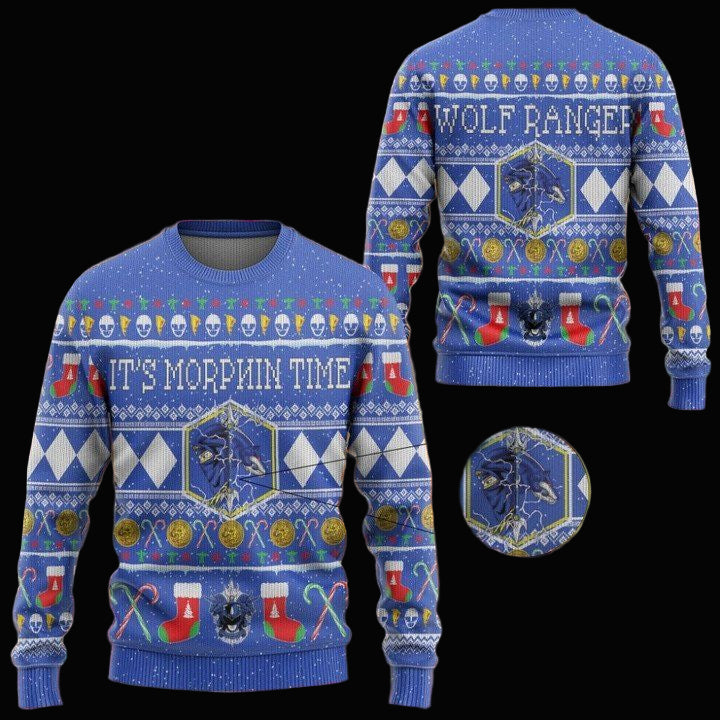 Mighty Morphin Ninjetti Blue Ranger Christmas Sweater ? Usalast