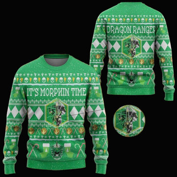 Mighty Morphin Ninjetti Green Ranger Christmas Sweater ? Usalast