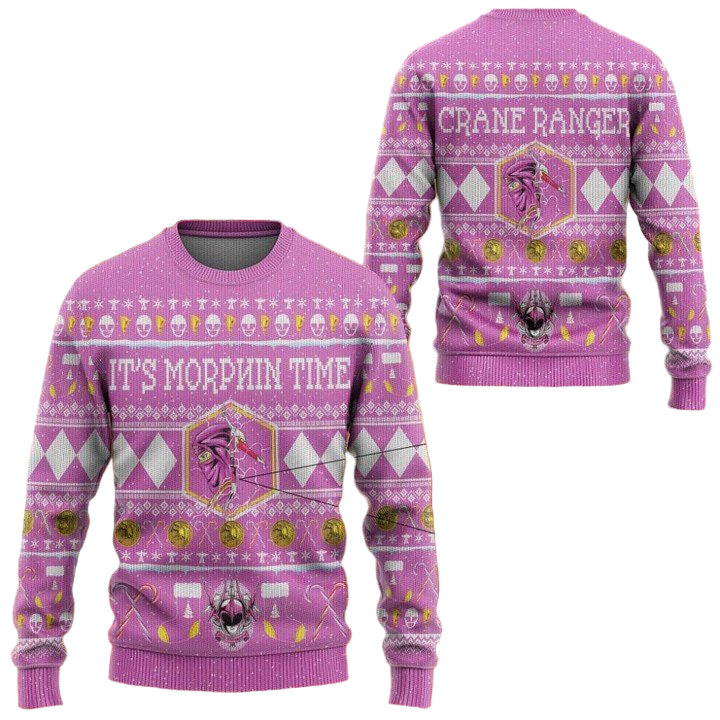 Mighty Morphin Ninjetti Pink Ranger Christmas Sweater ? Usalast