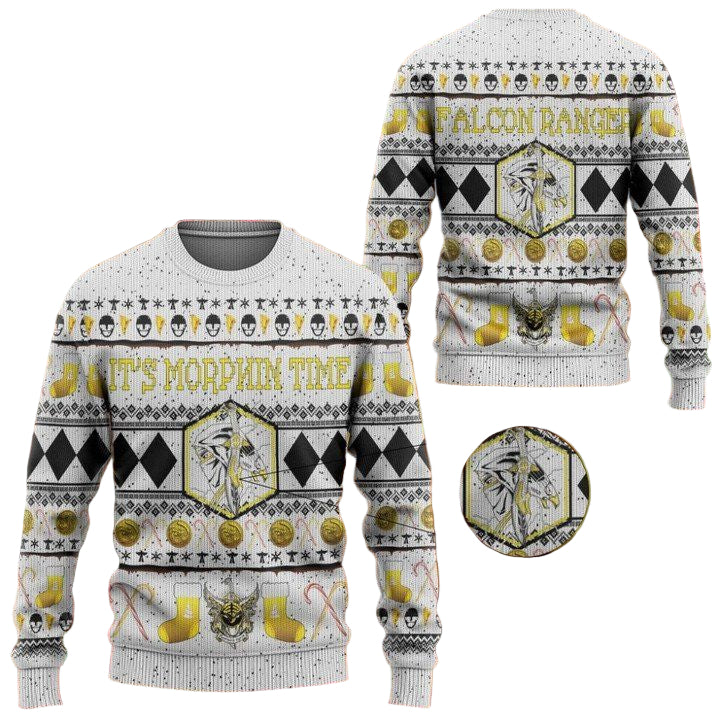 Mighty Morphin Ninjetti White Ranger Christmas Sweater ? Usalast