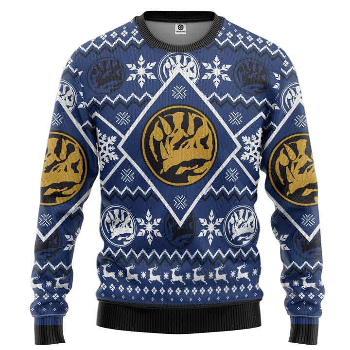 Mighty Morphin Power Ranger Blue Christmas Sweater ? Usalast
