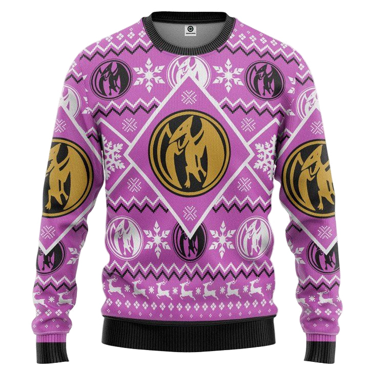 Mighty Morphin Power Ranger Pink Christmas Sweater ? Usalast