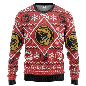 Mighty Morphin Power Ranger Red Christmas Sweater ? Usalast