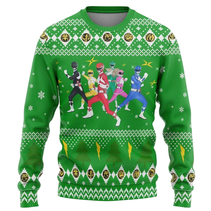 Mighty Morphin Power Rangers Green Christmas Sweater ? Usalast