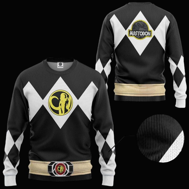 Mighty Morphin Power Rangers Ugly Christmas Sweater ? Black ? Usalast