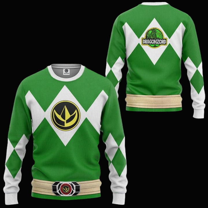 Mighty Morphin Power Rangers Ugly Christmas Sweater ? Green ? Usalast