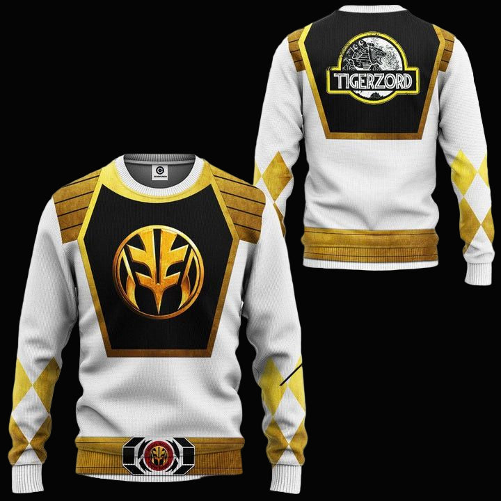 Mighty Morphin Power Rangers Ugly Christmas Sweater ? White ? Usalast