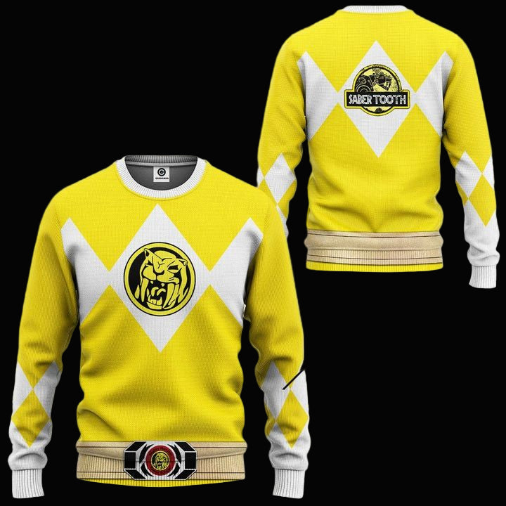Mighty Morphin Power Rangers Ugly Christmas Sweater ? Yellow ? Usalast