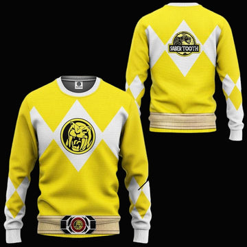 Mighty Morphin Power Rangers Ugly Christmas Sweater ? Yellow ? Usalast