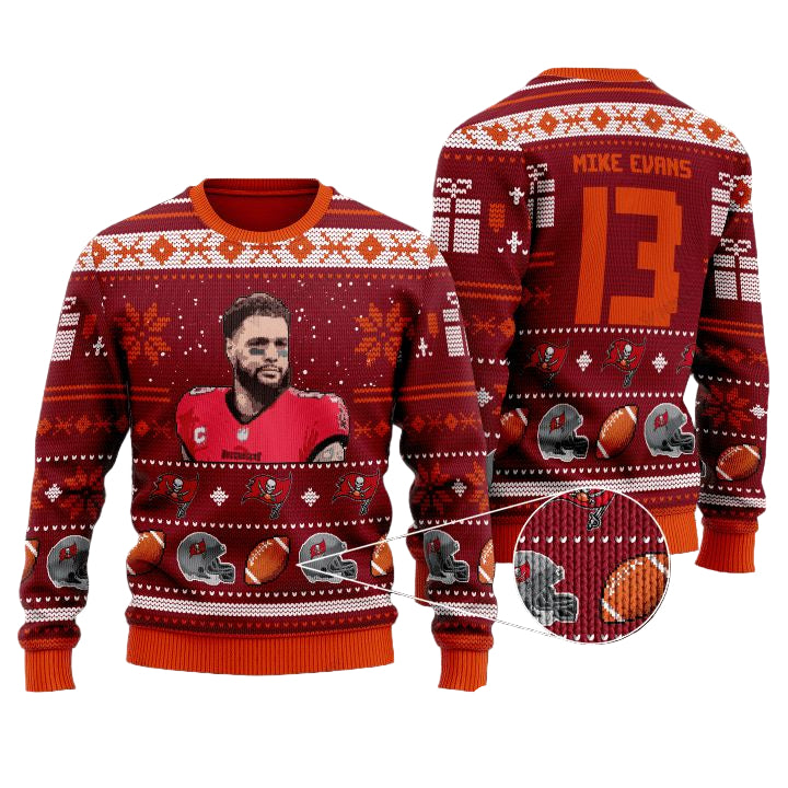 Mike Evans 13 Tampa Bay Buccaneers Nfl Christmas Sweater ? Usalast