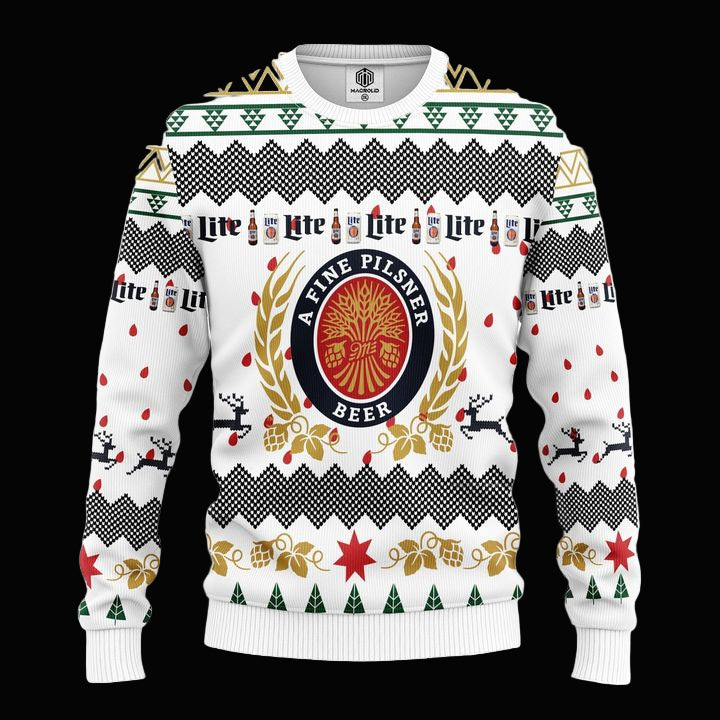 Miller Lite Beer Ugly Christmas Sweater Amazing Gift Idea Thanksgiving Gift ? Usalast