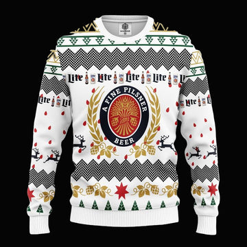 Miller Lite Beer Ugly Christmas Sweater Amazing Gift Idea Thanksgiving Gift ? Usalast