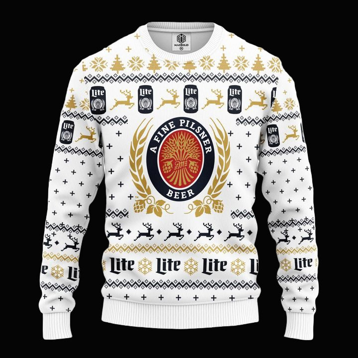 Miller Lite V5 Ugly Christmas Sweater Amazing Gift Idea Thanksgiving Gift ? Usalast
