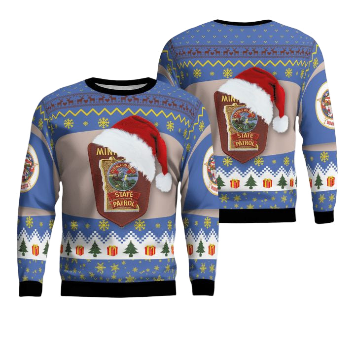 Minnesota State Patrol Christmas AOP Sweater ? Usalast